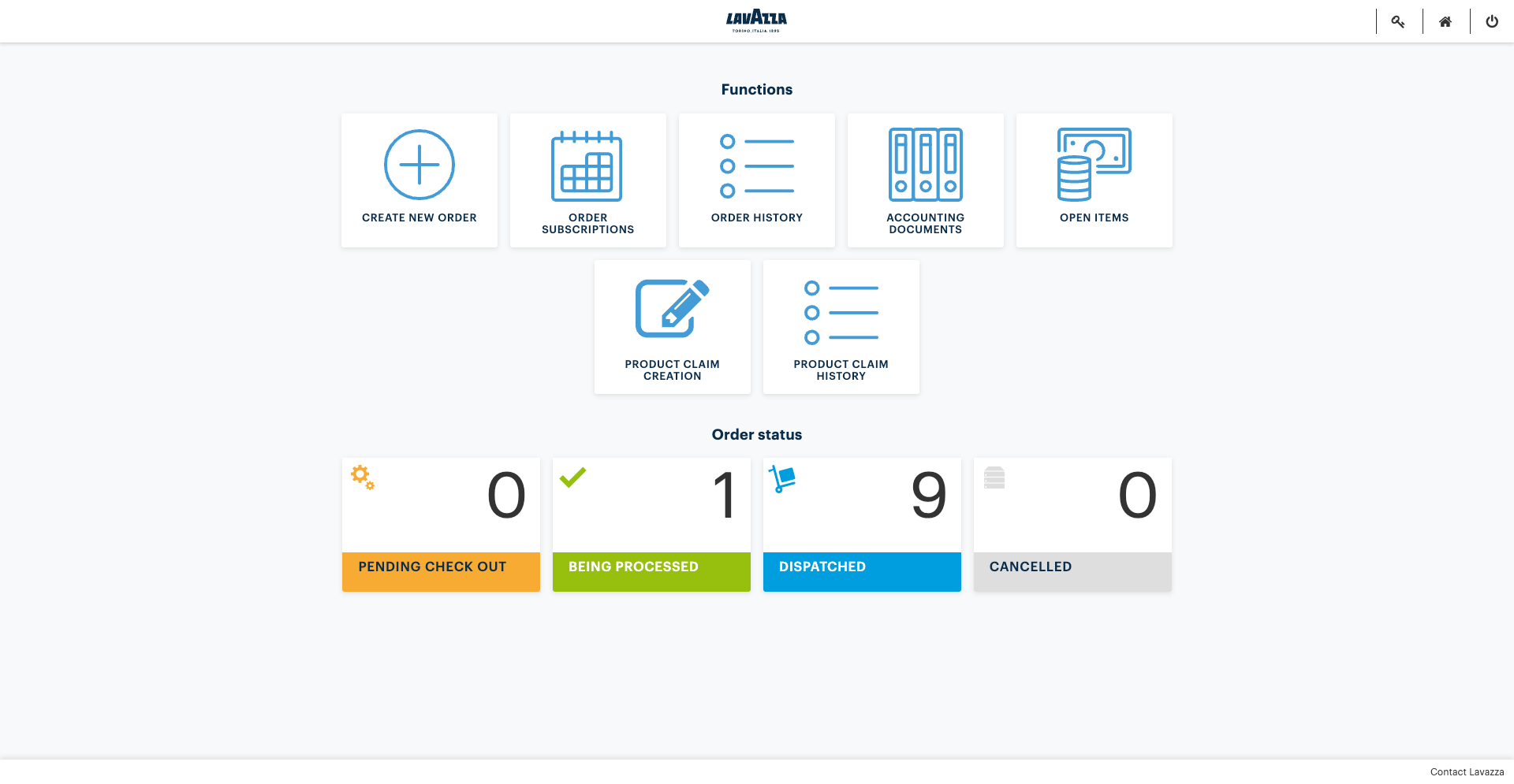 Create new order for Lavazza coffee screenshot