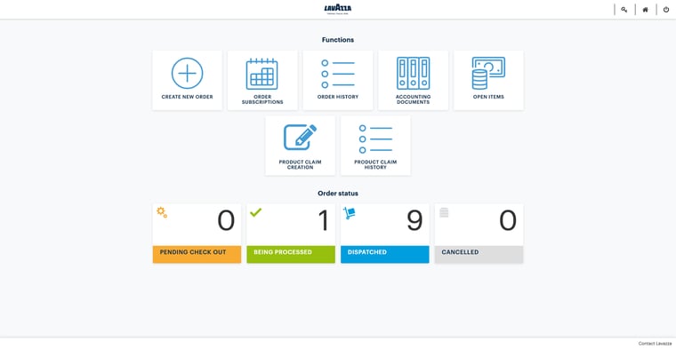 Order history on portal dashboard screenshot